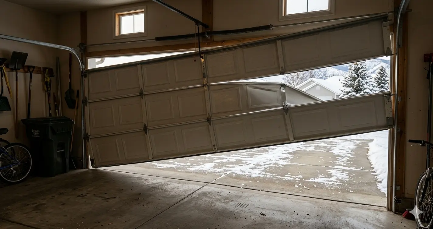 Damaged garage door panel in Billings, MT